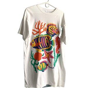 Retro 1994 Heartland Apparel T-shirt Hawaii Beach Tropical Fish Colorful OSFM